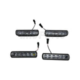 4-light roof pod kit mounted on Land Rover Discovery 3 or 4 with gloss black finish and adhesive no-drill install