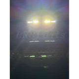 4-light roof pod kit mounted on Land Rover Discovery 3 or 4 with gloss black finish and adhesive no-drill install