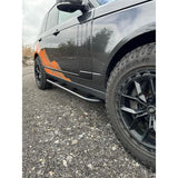 Proud Rhino Rock Sliders for Range Rover L405 – 3/16 inch thick steel, frame-mounted with EAS compressor protection and matte powder coat