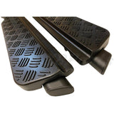 Lucky 8 CFE Defender side steps in Union Jack, 4 Bar, and Gotham styles – budget-friendly aluminum steps for Defender 90, 110, and 130