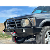 Lucky 8 CFE Steel Front Bumper for Discovery 2 – winch-ready, fog light optional, heavy-duty bolt-on bumper for off-road Land Rover builds