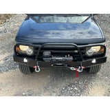 Lucky 8 CFE Steel Front Bumper for Discovery 2 – winch-ready, fog light optional, heavy-duty bolt-on bumper for off-road Land Rover builds