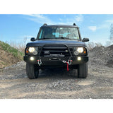 Lucky 8 CFE Steel Front Bumper for Discovery 2 – winch-ready, fog light optional, heavy-duty bolt-on bumper for off-road Land Rover builds