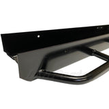 Lucky 8 CFE Rock Sliders for LR3 & LR4. 3/16" U.S. steel, mounts to rocker panels, bolt-on, USA-made. Reinforced body protection for serious off-road use.