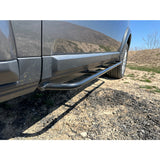 Lucky 8 CFE Rock Sliders for LR3 & LR4. 3/16" U.S. steel, mounts to rocker panels, bolt-on, USA-made. Reinforced body protection for serious off-road use.