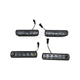 4-light roof pod kit mounted on Land Rover Discovery 3 or 4 with gloss black finish and adhesive no-drill install