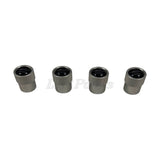 Black + Silver Tire Wheel Valve Stem Caps Genuine