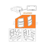 Tail lamp guard set VPLAP0009 for Land Rover LR4 / Discovery 4 – includes left and right rear light protectors.