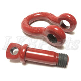 Red Factor 55 powder-coated Crosby 3/4-inch shackle with 7/8-inch pin – USA made recovery gear for off-road winching and rigging