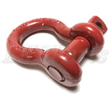 Red Factor 55 powder-coated Crosby 3/4-inch shackle with 7/8-inch pin – USA made recovery gear for off-road winching and rigging