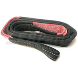 Factor 55 Tree Saver Strap – black and red 8ft recovery strap with reinforced eyes and Cordura guards, Made in USA