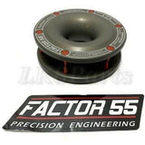 Factor 55 Rope Retention Pulley for synthetic rope winching – lightweight anodized aluminum snatch block with rope retention fingers