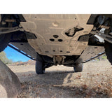 Proud Rhino Rock Sliders for Defender 110 – Frame-mounted 3/16 inch steel with EAS compressor protection and optional professional crating