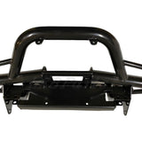 Raptor 4x4 tubular front winch bumper for Discovery 1, Discovery 2, and Range Rover Classic with black powder-coated finish and optional recovery points