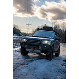 Lucky 8 L322CFE Steel Winch Bumper for Range Rover L322 – 3/16 inch U.S. steel, winch-ready, black powder coated bumper with recovery tabs