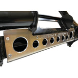 Raptor 4x4 tubular front winch bumper for Discovery 1, Discovery 2, and Range Rover Classic with black powder-coated finish and optional recovery points