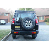 TF090A Terrafirma steel rear bumper for Discovery II – heavy-duty black powder-coated bumper without swivel recovery points