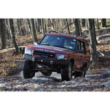 Terrafirma TF009A black winch bumper for Land Rover Discovery II 1999–2004; no swivel eyes, no washer bottle guard