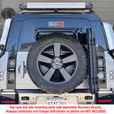 BA Tents Rear Tire Side Mounting Platform for Recovery Boards or Rototpax and Highlift Jack, Assembly Complete with Strap