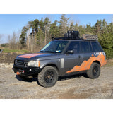 Lucky 8 L322CFE Steel Winch Bumper for Range Rover L322 – 3/16 inch U.S. steel, winch-ready, black powder coated bumper with recovery tabs