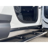 Proud Rhino Rock Sliders for Defender 110 – Frame-mounted 3/16 inch steel with EAS compressor protection and optional professional crating