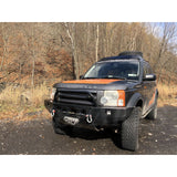 Lucky 8 CFE Steel Winch Bumper for Land Rover LR3 – 3/16 inch U.S. steel, winch-ready, frame-mounted with black powder coat finish