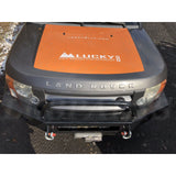 Lucky 8 CFE Steel Winch Bumper for Land Rover LR3 – 3/16 inch U.S. steel, winch-ready, frame-mounted with black powder coat finish