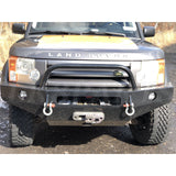 Lucky 8 CFE Steel Winch Bumper for Land Rover LR3 – 3/16 inch U.S. steel, winch-ready, frame-mounted with black powder coat finish
