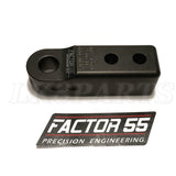 Black Factor 55 HitchLink 2.0 aluminum shackle mount for 2-inch receivers – lightweight, CNC-machined recovery point