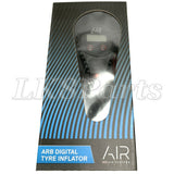 ARB601 digital backlit tire inflator with pressure gauge, clip-on chuck, braided hose, and LCD screen for accurate off-road air pressure control