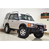 DA5645 heavy-duty front bumper for Land Rover Discovery 2 1999–2004 with built-in winch mount, steel construction, and powder-coated finish