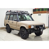 DA5645 heavy-duty front bumper for Land Rover Discovery 2 1999–2004 with built-in winch mount, steel construction, and powder-coated finish
