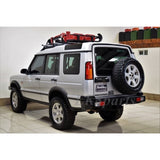 DA5646 heavy-duty steel rear bumper for Land Rover Discovery II 1999–2004, black powder-coated replacement for factory plastic bumper