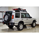 DA5646 heavy-duty steel rear bumper for Land Rover Discovery II 1999–2004, black powder-coated replacement for factory plastic bumper