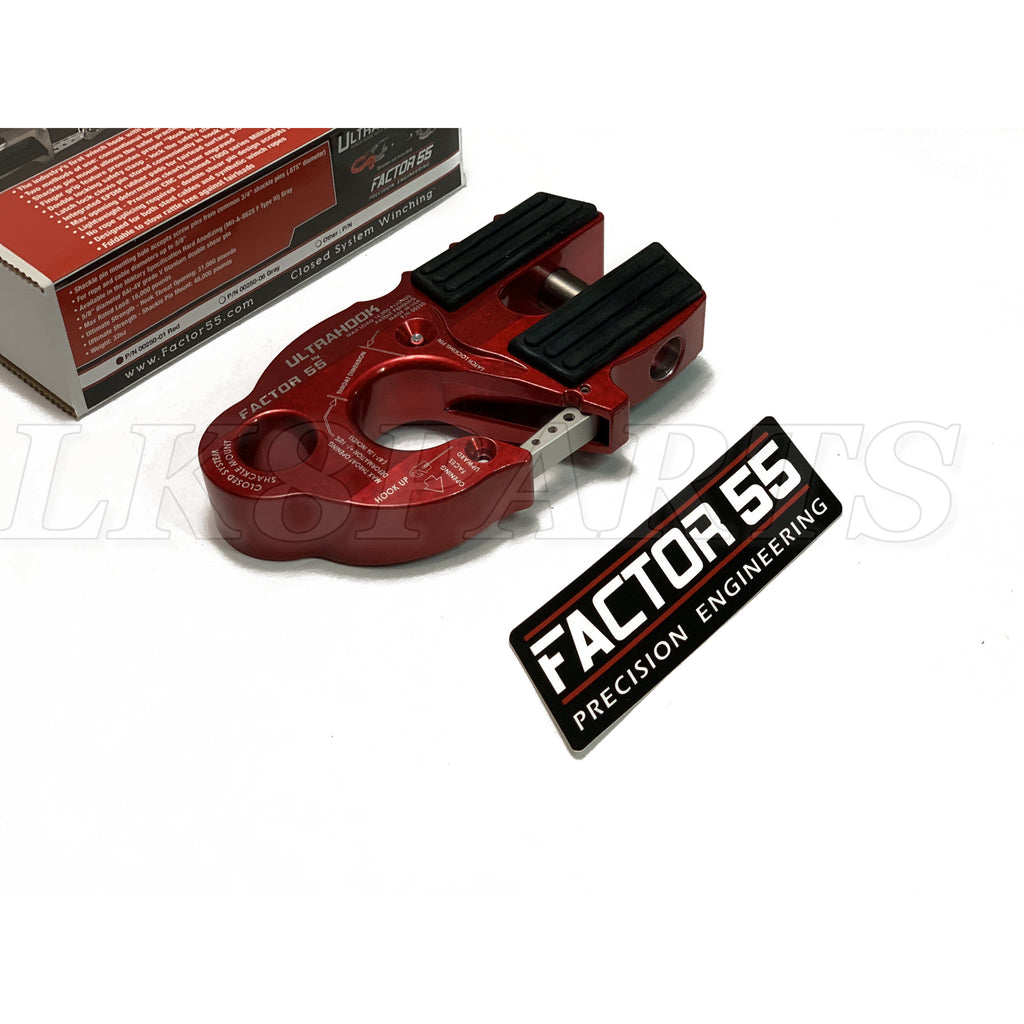 Factor 55 Red UltraHook Winch Hook For Up To 3/8 Winch Cable or