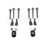 Complete rear control arm kit for LR3, LR4, and Range Rover Sport L320 – includes arms, bushings, hardware, and brake lines.