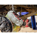 Defender front brake upgrade kit for Discovery 1 LJ LG. Vented rotors, calipers, pads, with optional hard brake tubes.