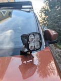 LK8D5DITCH Lucky8 ditch light bracket kit mounted on a Land Rover Discovery 5 L462 with a Baja Designs pod