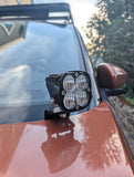 LK8D5DITCH Lucky8 ditch light bracket kit mounted on a Land Rover Discovery 5 L462 with a Baja Designs pod