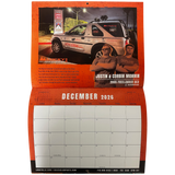 RBCALENDER26 Roverball 2026 wall calendar featuring Land Rover coast-to-coast rigs