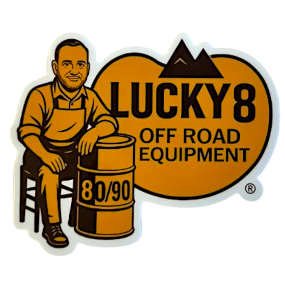 Lucky 8 Barrel Sticker 4x3.5 vinyl limited edition for Rover fans