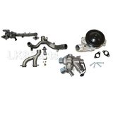 3LAUCK 3.0L V6 Supercharged Cooling Upgrade Kit – Aluminum coolant pipes, OEM ProFlow water pump, LR117568AL aluminum thermostat – Land Rover LR4, Discovery 5, Range Rover