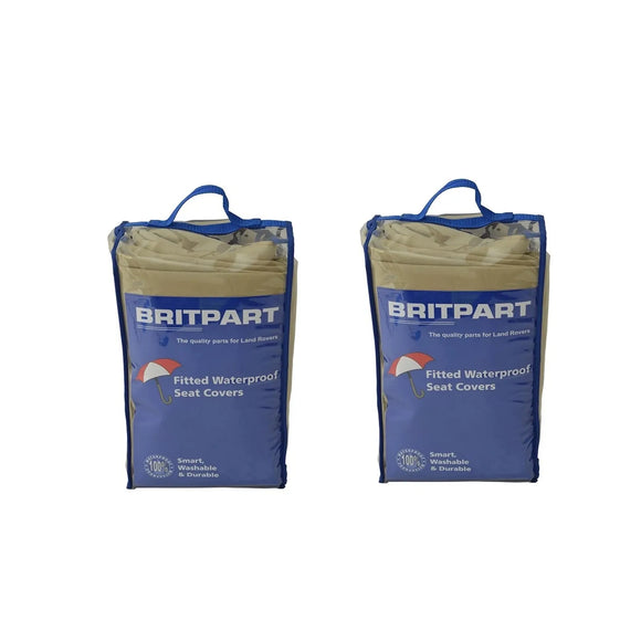 Front & Rear Seat Waterproof Seat Covers Set in Sand