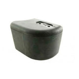 Aftermarket Land Rover Defender DPT100070 front bumper end cap set, black rubber finish, fits 90/110 models.