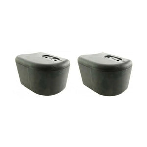 Aftermarket Land Rover Defender DPT100070 front bumper end cap set, black rubber finish, fits 90/110 models.