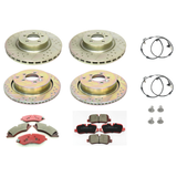 Terrafirma performance brake kit for 2010–2016 Land Rover LR4 – cross-drilled rotors, ceramic pads, sensors, and hardware.