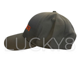 Lucky 8 Off Road Hat LK8HAT with stitched front logo and ROVERS DON’T QUIT on rear, adjustable cap for trail and shop use