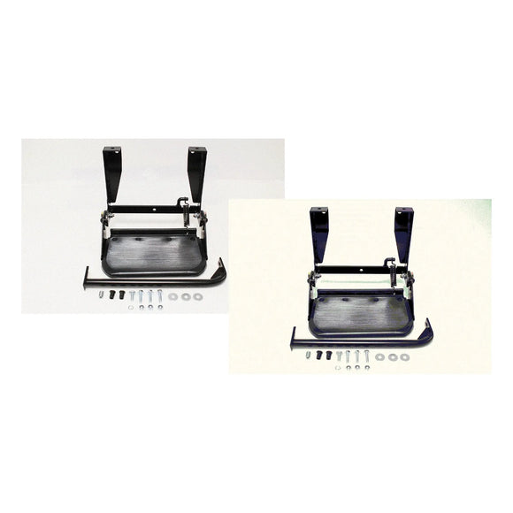 Single Fold Down Rubber Topped Black Side Step Set