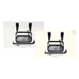 Single Fold Down Rubber Topped Black Side Step Set