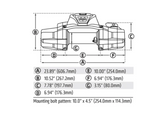 WARN ZEON XD 10-S winch 110010, 4,536 kg (10,000 lb) electric recovery winch with synthetic rope and hawse fairlead